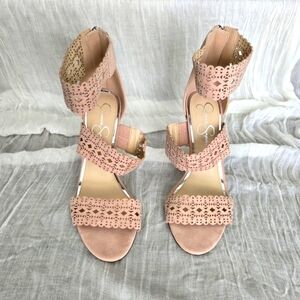 Jessica Simpson Cutout Soft Pink Women's Strappy Heels Size 8.5